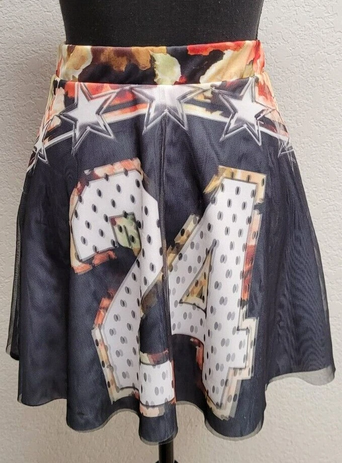 Юбка (S) Rue 21 разноцветная. Sheer Overlay #24 графика. Эластичная талия. Очень милый - Изображение 3 из 4