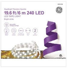 GE Random Sparkle 216-Light 19.6-ft White Integrated LED Christmas Tape Lights
