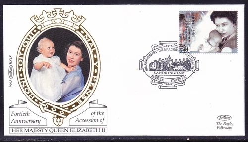Great Britain "Benham" 1992   Accession FDC  - Sandringham 305r