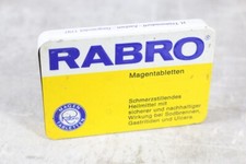 alte Blechdose Rabro Magentabletten Aachen Trommsdorf Blechkasten Dose Blech
