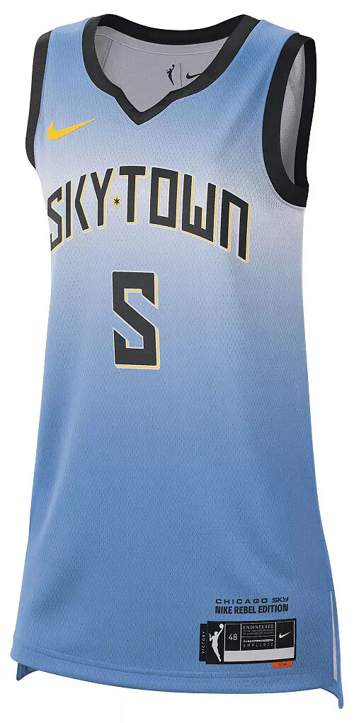 Sky Blue Jersey Basketball Chicago Sky Angel Reese #5 Nike