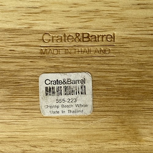 Crate & Barrel Chip Dip Tray Beech Wood Dish Party Round 12 in Missing Bowl - Picture 5 of 11
