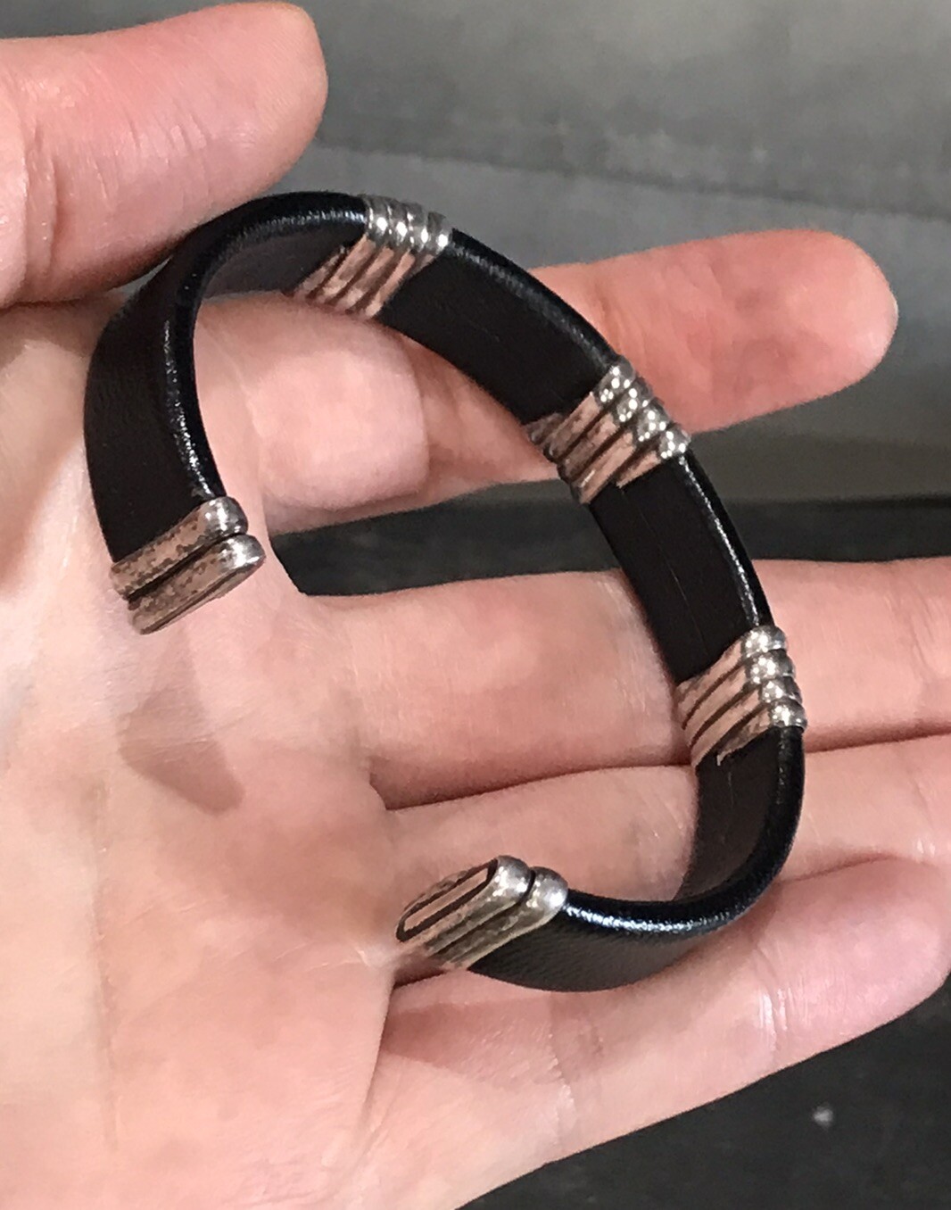 Sterling Silver 925 Gothic Boho Pattern Black Hea… - image 2