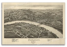 1897 Fairmont West Virginia Vintage Old Panoramic City Map - 24x36