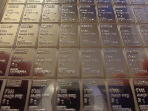 Uncut Lot of 5 X 1 Gram Pro Grade Silver Swiss Valcambi Bars Nice!