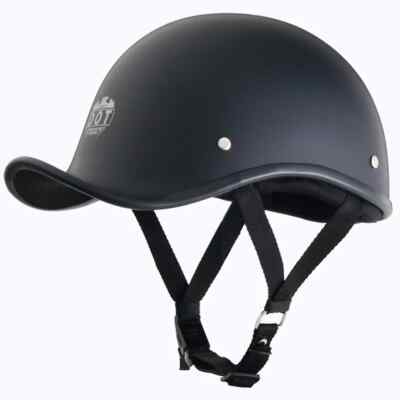 Baseball Cap Reversible DOT Beanie Motorcycle Helmet Matte Black Quick Release!