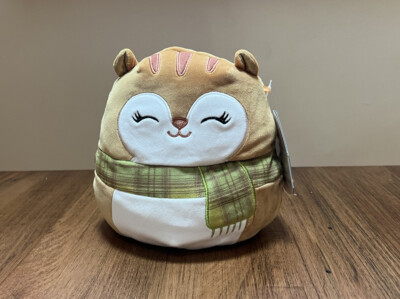 Squishmallows Erin Squirrel Scarf Fall New Nwt Kellytoy Plush