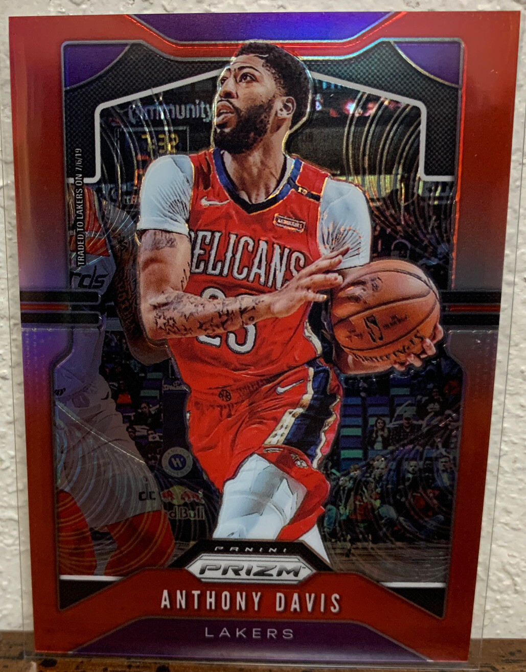 2019-20 Panini Prizm RED PRIZMS 009/299 SP Anthony Davis Los Angeles Lakers #222