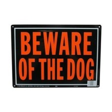 9-1/4" X 14" "Beware of Dog" Metal Sign HY-KO 838 MADE IN USA