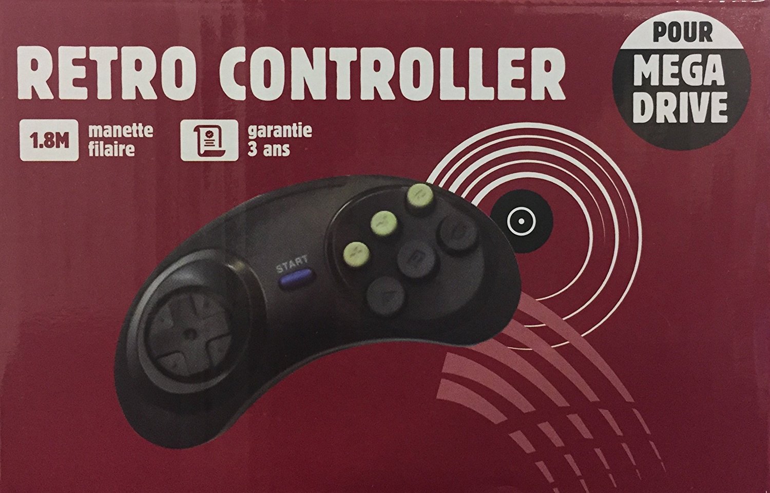 Manette 6 boutons MegaDrive/Genesis filaire  Freaks Geeks Neuf