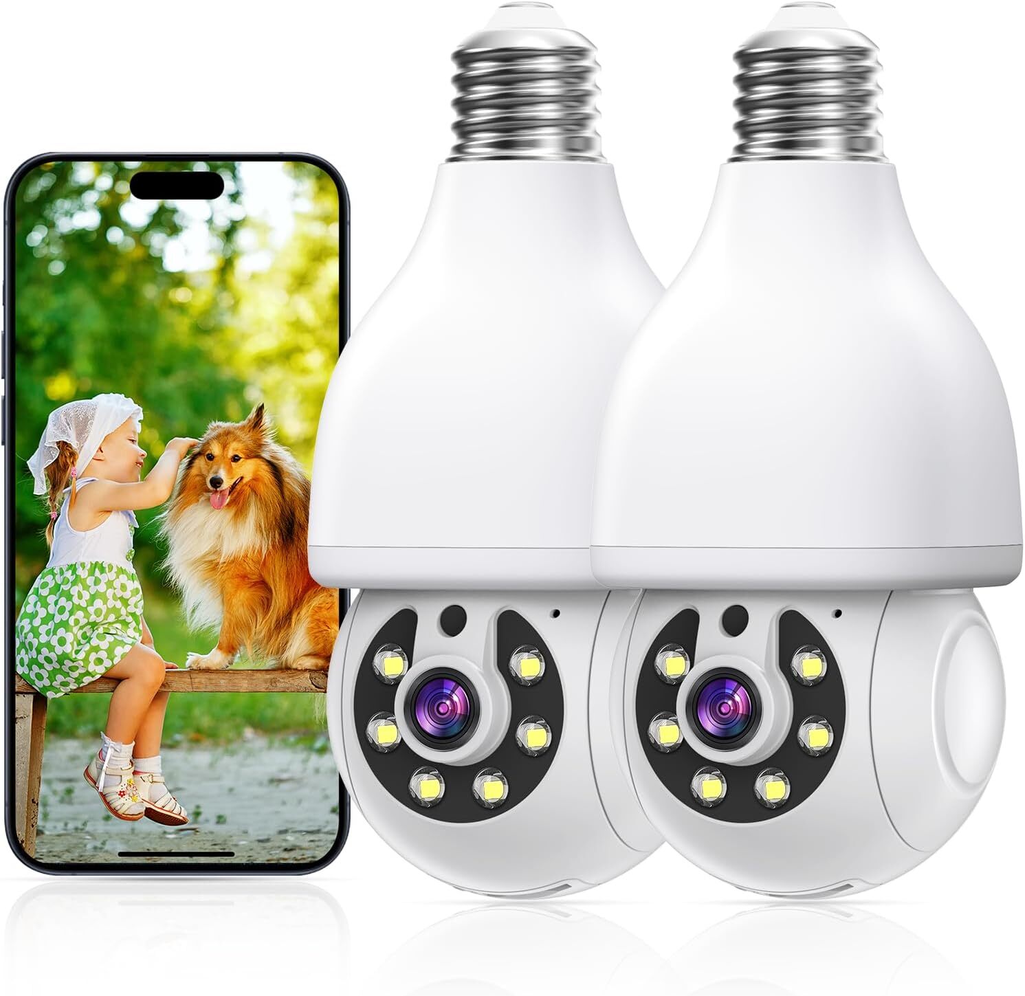 Light Bulb Security Camera, 5G/2.4GHz WiFi Cameras Wireless Outdoor...