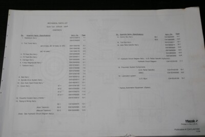 Mazak CNC Lathe Mechanical Parts List Quick Turn QTN-20   11'' x 17'' Format