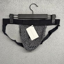 Todd Sanfield Jock Underwear mens Large Black Gray Greek Key Geometric Pima NEW