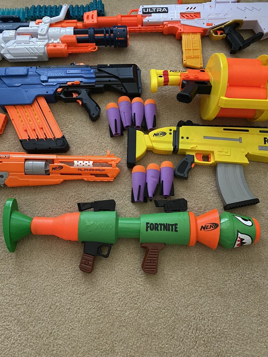 NERF GUN LOT FORTNITE AR GL RL Alpha hawk Rival Chaos MXV 4000