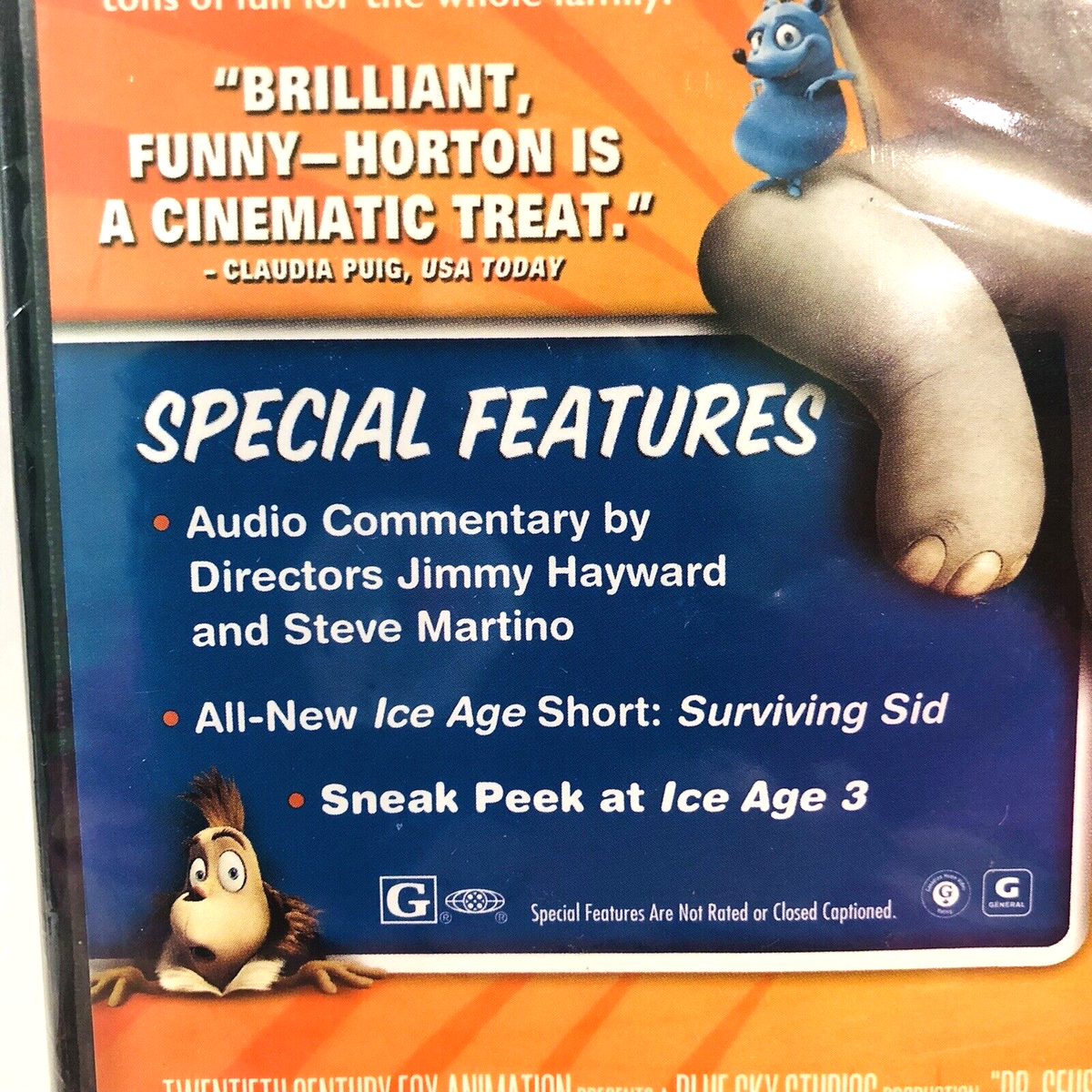 Dr Seuss Horton Hears a Who DVD 2008 Jim Carrey Steve Carell