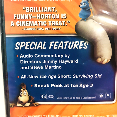 ドルフィン・スルー DVD Dr. Seuss Horton Hears a Who DVD 2008 Jim Carrey & Steve Carell
