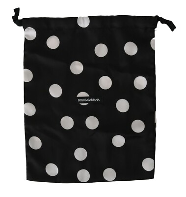 DOLCE & GABBANA Dustbag Cover Bag Black White Drawstring Shoebag 37cm x 30cm