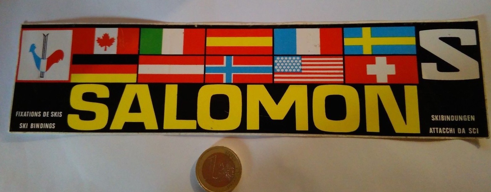 ADESIVO STICKER VINTAGE KLEBER SCI SKI SALOMON ATTACCHI DA SCI