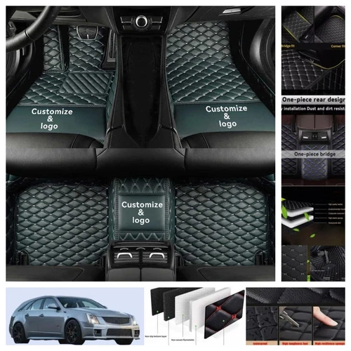 For Cadillac CTS Wagon 2010-2014 Car Floor Mats PU Leather Waterproof Carpets - Imagen 11 de 44