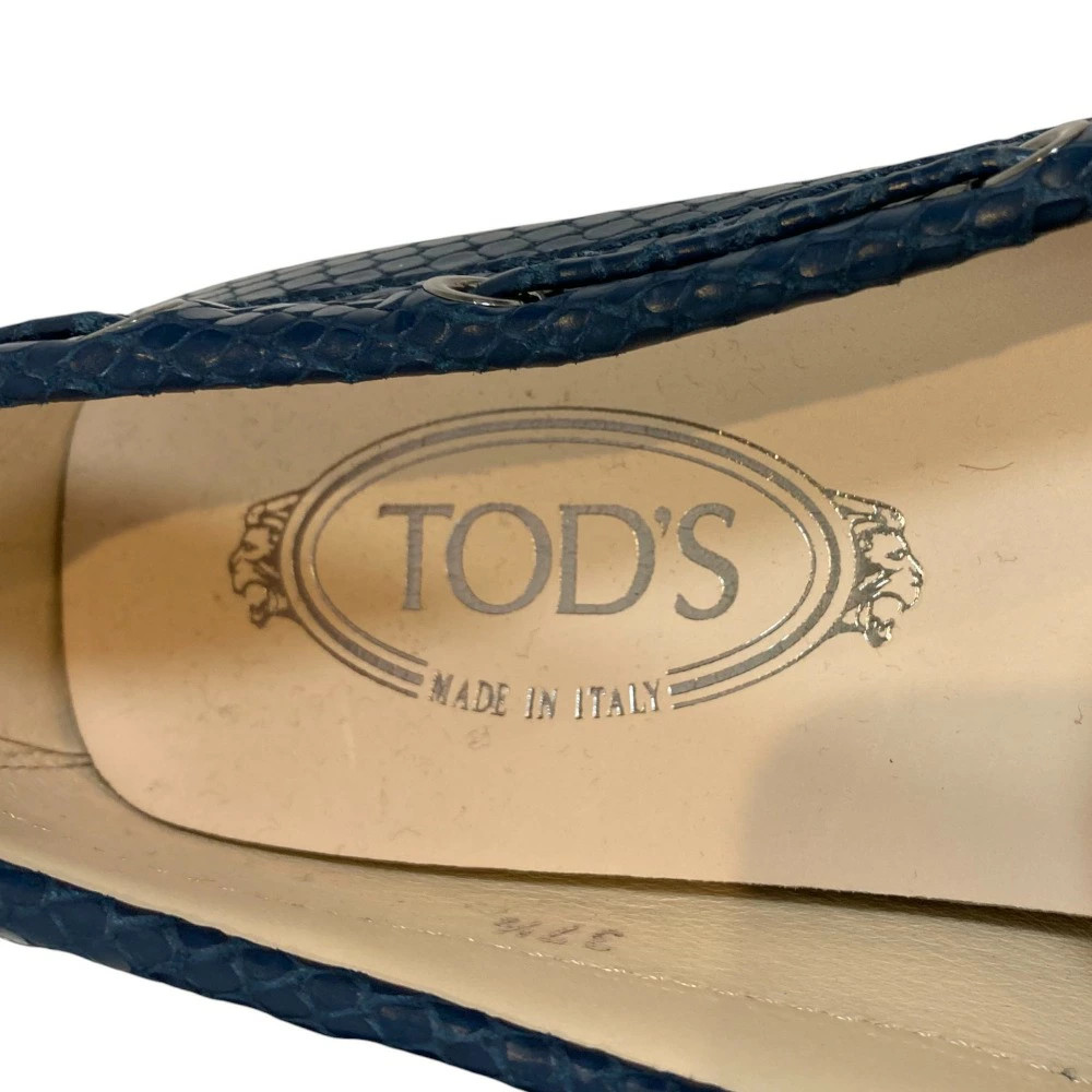 TOD S Python Embossed Leather Gommini Driving Sho… - image 8