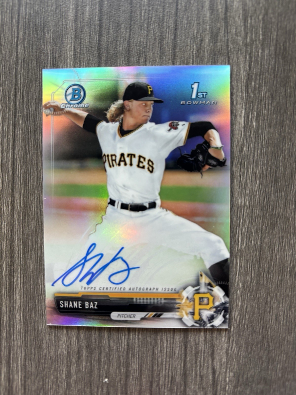 2017 Bowman Draft Shane Baz Chrome Auto Refractor 1st Prospect #63/499