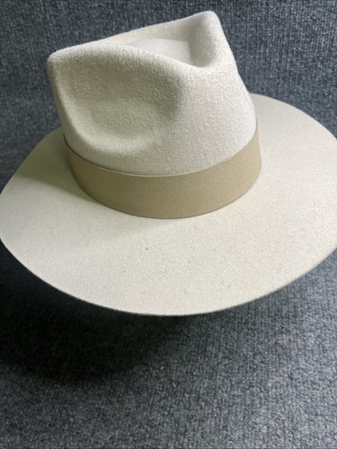 TERESSA FOGLIA Curateur Lynn Rachel Zoe Fedora Vegan Suede Boho Rancher Felt Hat - Picture 6 of 8