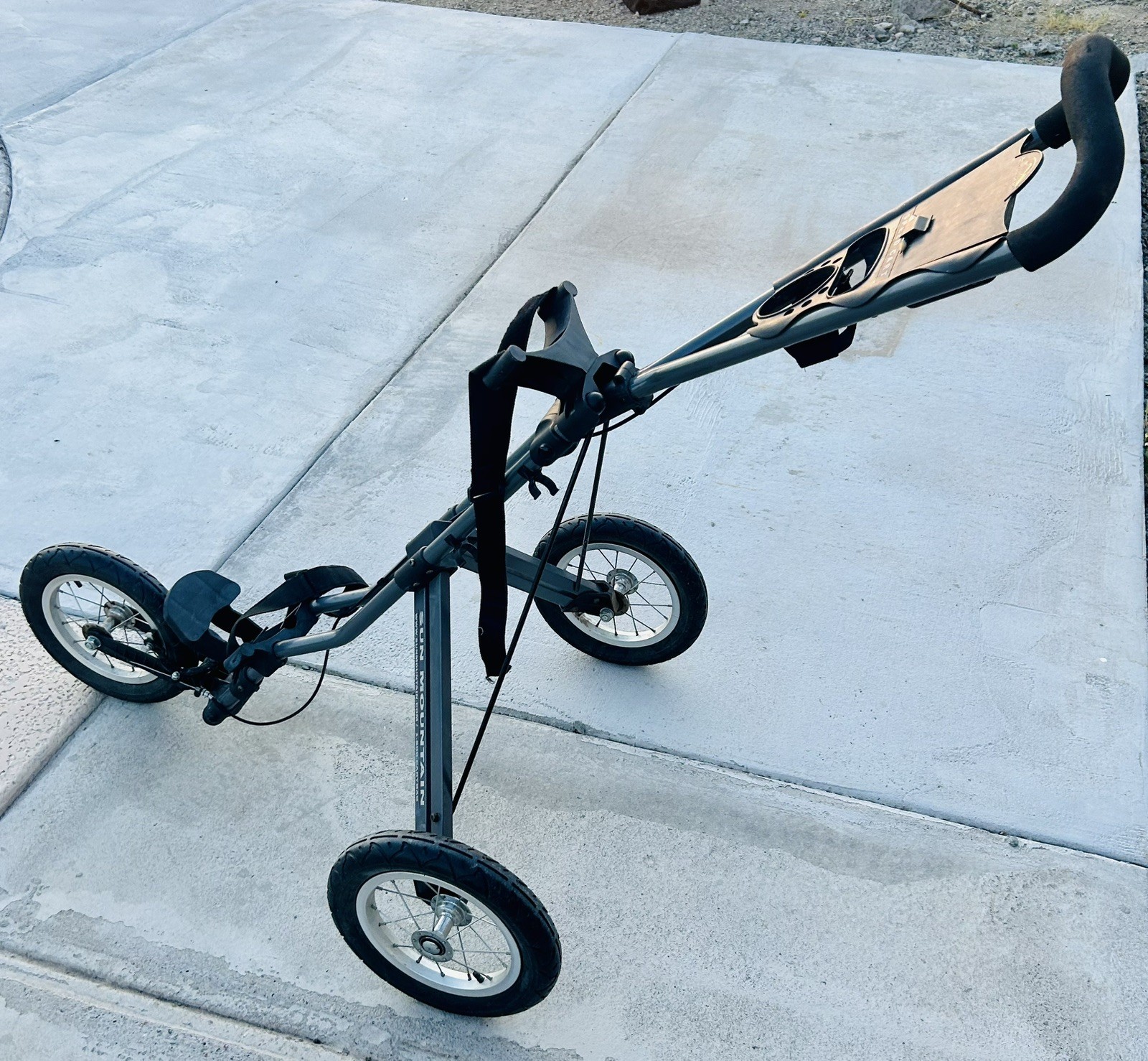 3 Wheel Push Pull Cart Air Tires Vgood Grey