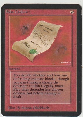 x1 ALPHA Karte False Orders MTG ENGLISH 1993 EX-NM VINTAGE!