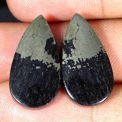 Handmade 25,20 Ct Natürliches Apache Gold Paar Birnen Cabochon Lose Edelstein