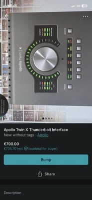 Universal Audio Apollo Twin X Thunderbolt-Audioschnittstelle, 2x Mic, TOSLINK
