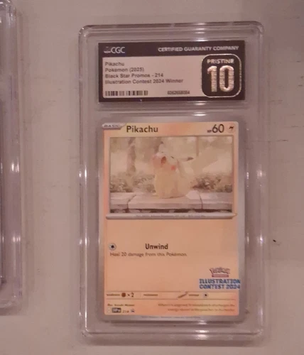 CGC Pristine 10 Pokémon Pikachu 214 Illustration Contest 2024 Winner Promo