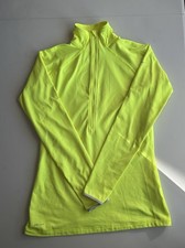 Women's Nike Pro Dri-FIT Half Zip Pullover   Neon Yellow   Large