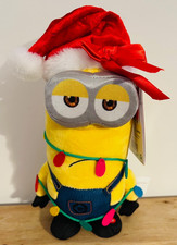 Illumination's Minions Santa Kevin Jingle Bells Singing Moving Plush 10" Tall