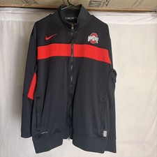 Nike Ohio State Buckeyes Track Jacket Full Zip Dri-Fit Sideline Men s L EUC