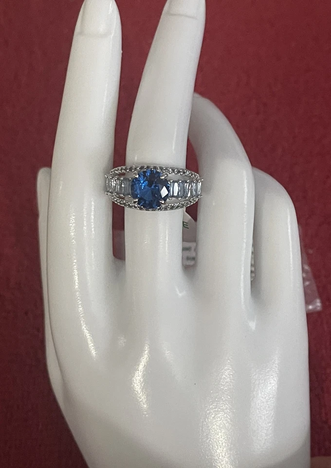 Bomb Party RBP6664 “Cant Hold Me Down” LC Azul Aqua Espinela Rodio Chapado Talla 8 Foto 4 de 4