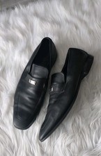 Gucci Lux Black Leather Slip-On Loafers 253304 Men US 9.5