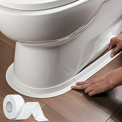 White Waterproof Caulk Tape, Self-Adhesive for Toilet, Tub, Kitchen, Corners,Bat