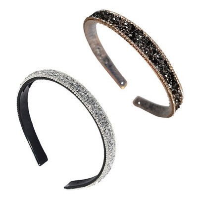 Lot of 2 Rhinestone Headbands, Shiny Headbands, Elee Women's Headbands, Fris...