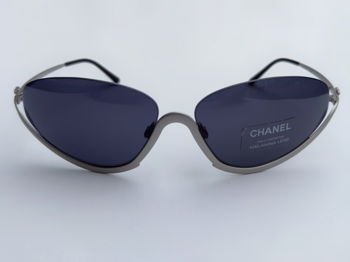 Rare Vintage Y2K CHANEL SPORT 4004 CC Side Logo Sunglasses Purple