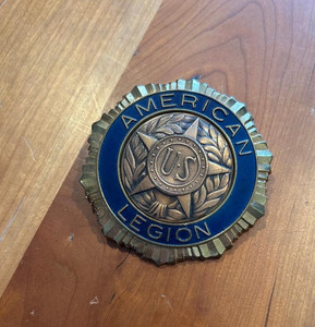 American Legion US Seal Metal Medallion Vintage Bronze and Blue 3 inch,
