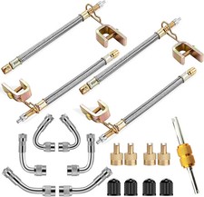 Valve Stem Extenders 4Pcs 7Inch/180mm Dual Flexible Stainless Steel Braided