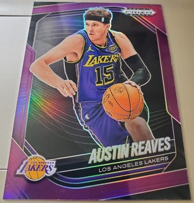 AUSTIN REAVES 2024-25 Prizm Black Purple Color-Match Refractor Card LAKERS #/99