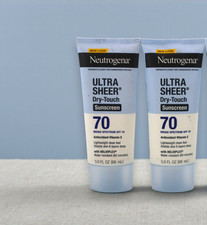 Neutrogena Ultra Sheer Sunscreen Lotion Broad Spectrum SPF 70, 3 oz 2 Pack