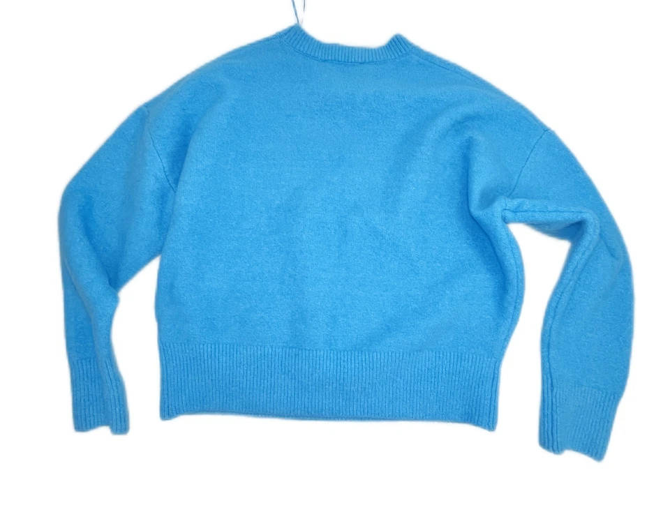 Suéter ZARA Azul Pequeño Mezcla Lana Cálido Grueso Pullover Foto 4 de 4