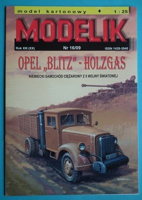 Modelik 16/2009 - German truck Opel Blitz - Holzgas