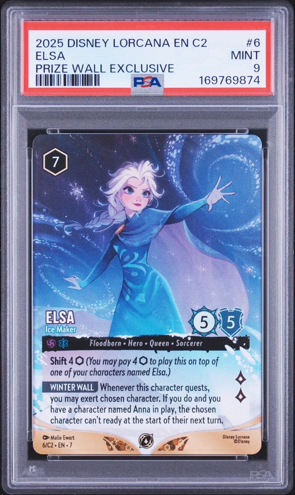 2025 DISNEY LORCANA EN C2-LORCANA CHALLENGE PROMO #6 ELSA - ICE MAKER PSA 9