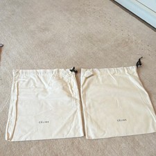 CELINE Ivory Dustbag Women's Solid 2 Piece Set Handbag Accessories Storage Bags