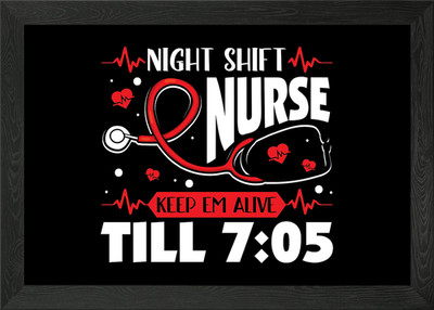 Nachtschicht Krankenschwester gerahmtes Wandbild Poster Leinwanddruck Bild