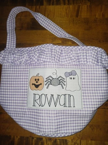 NEW Embroidered Halloween Trick or Treat Bag "Rowan"