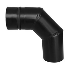 RES80/B90 PelletofenrohrBogen, 80 mm, Edelstahl schwarz, 90 Grad